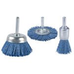 Set de cepillos de nylon delgado para taladro (COPA 50mm, RUEDA 50mm, ACABADO 24mm) D-70758 - Imagen 2