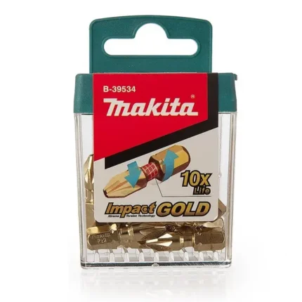 MAKITA | Punta Makita B-39534 Pozidriv PZ2 25mm Impact Gold 10 un